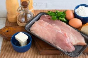 شنیسل گوشت خوک در ماهیتابه - گوشت با پوسته ترد